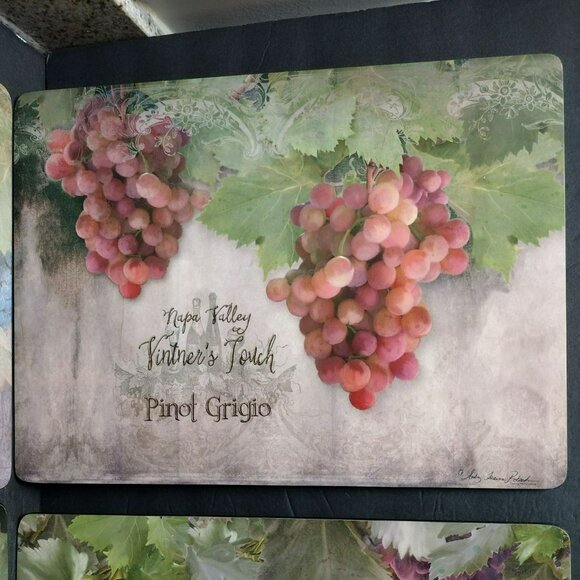 Pimpernel Tuscan Vineyard Placemats Set Of 4 By Anna Grape Design Cork Backing - Picture 7 of 11